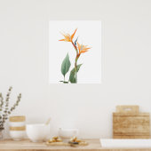 Paradiesvogeldrawing (Blume) Poster (Küche)
