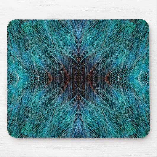 Paradiesvogelfraktal-Federdesign Mousepad (Vorne)