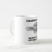 Paradigma-Verschiebung fängt mit Psychologie an Kaffeetasse (Vorderseite Links)