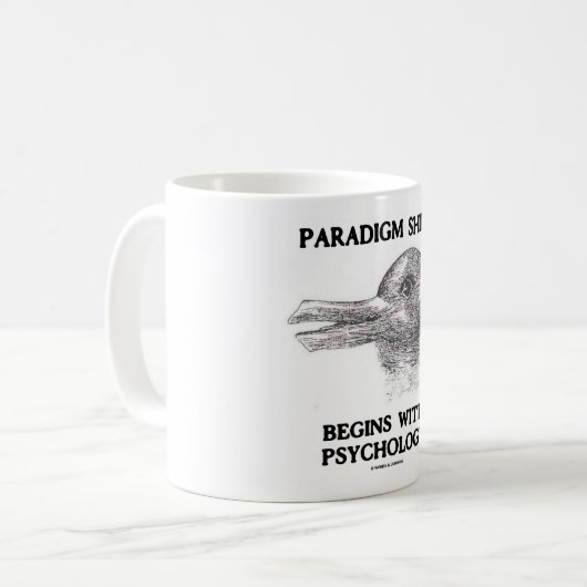Paradigma-Verschiebung fängt mit Psychologie an Kaffeetasse (Vorderseite Links)