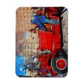 Parading Antique Fire Truck Abstrakter Impressioni Magnet (Vertikal)
