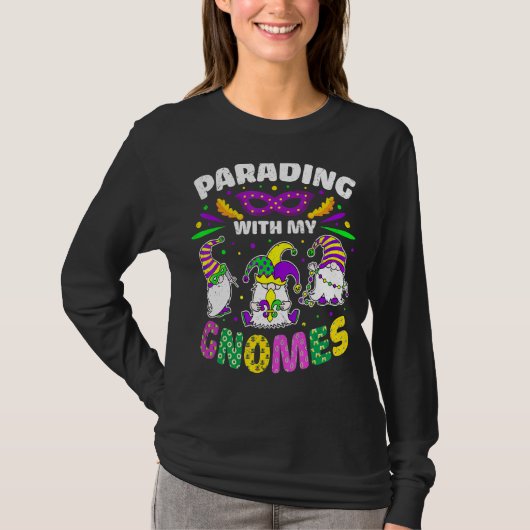 Parading with my Gnomes Mardi Gras Costume Party T-Shirt (Vorderseite)