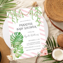 Paradise-Baby-Party Tropical Botanisch Rosa