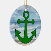 Paradise Beach Anchor Keramik Ornament (Rechts)