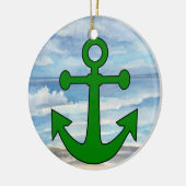 Paradise Beach Anchor Keramik Ornament (Links)