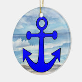 Paradise Beach Anchor Keramik Ornament (Links)