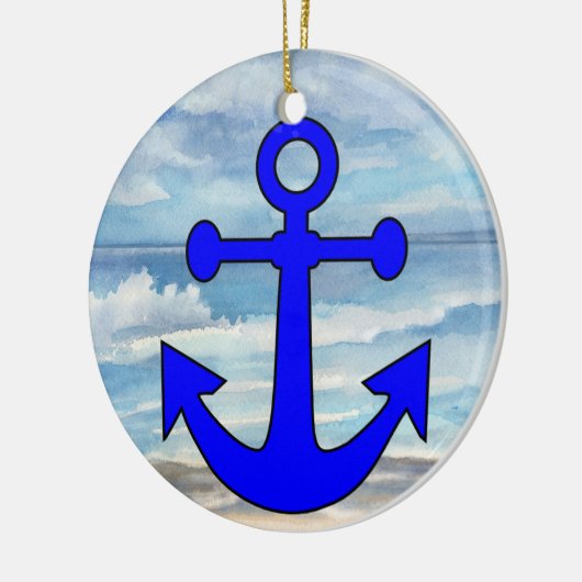 Paradise Beach Anchor Keramik Ornament (Links)