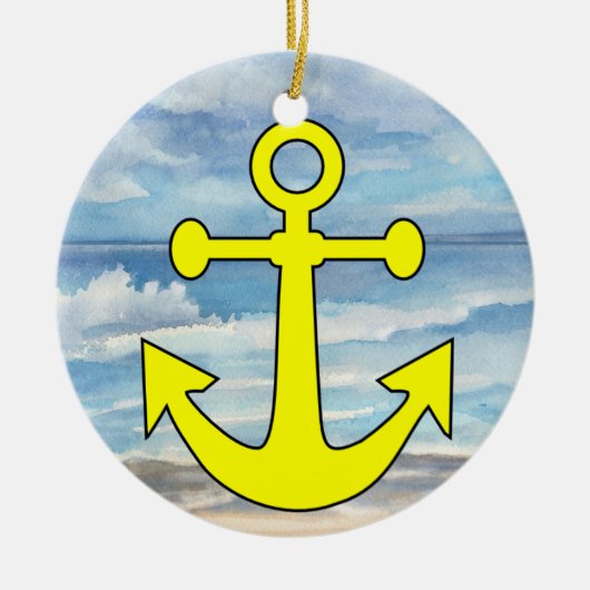 Paradise Beach Anchor Keramikornament (Vorne)