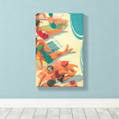 Paradise Beach Club Leinwanddruck (Insitu (Holzboden))