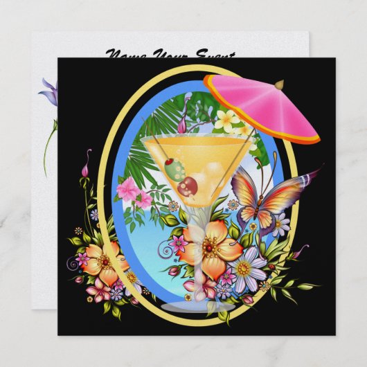 Paradise Beach Einladung (Vorne/Hinten)