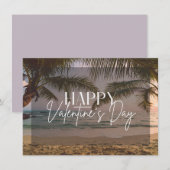 Paradise Beach Happy Valentine's Day Card Einladung (Vorne/Hinten)