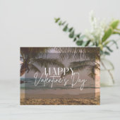 Paradise Beach Happy Valentine's Day Card Einladung (Stehend Vorderseite)