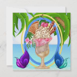 Paradise Beach Ice Creme Einladung