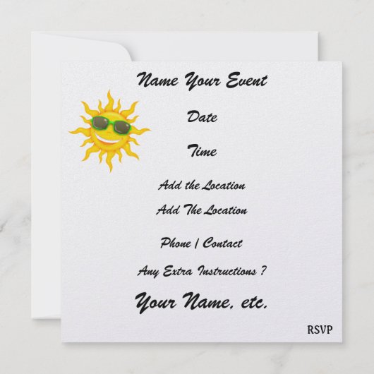 Paradise Beach Ice Creme Einladung (Rückseite)