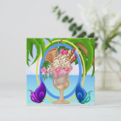 Paradise Beach Ice Creme Einladung (Stehend Vorderseite)