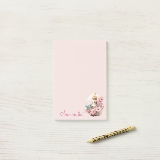 Paradise Beach Lighthouse Post-it Klebezettel (Auf Schreibtisch)