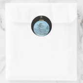 Paradise Beach Ornament Runder Aufkleber (Tasche)