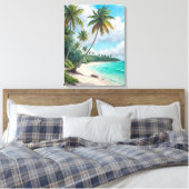 Paradise Beach Palm Trees Leinwanddruck (Insitu (Schlafzimmer))