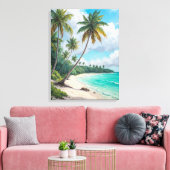 Paradise Beach Palm Trees Leinwanddruck (Insitu (Wohnzimmer))
