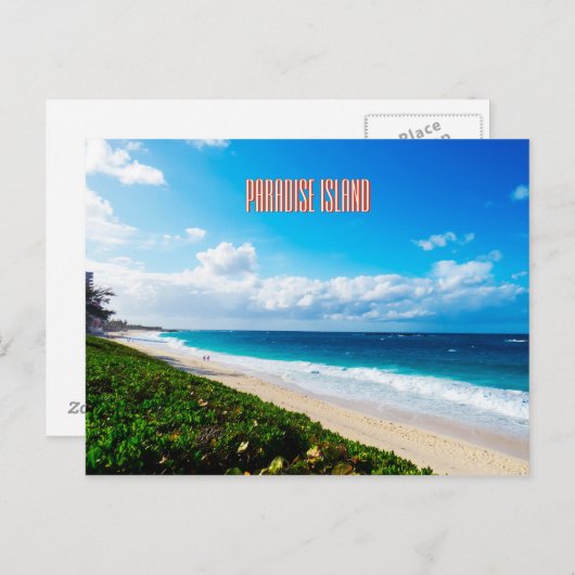 Paradise Beach Postkarte (Vorne/Hinten)