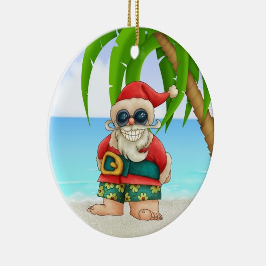 Paradise Beach Santa - SRF Keramik Ornament (Rechts)