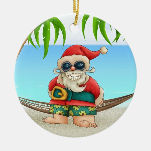 Paradise Beach Santa - SRF Keramikornament (Vorne)