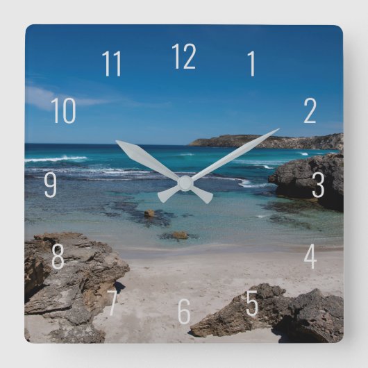 Paradise Beach Sea Summer Australien Quadratische Wanduhr (Vorderseite)