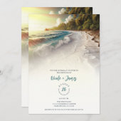 Paradise Beach Sonnenuntergang Rustikale Küstenhoc Einladung (Vorne/Hinten)