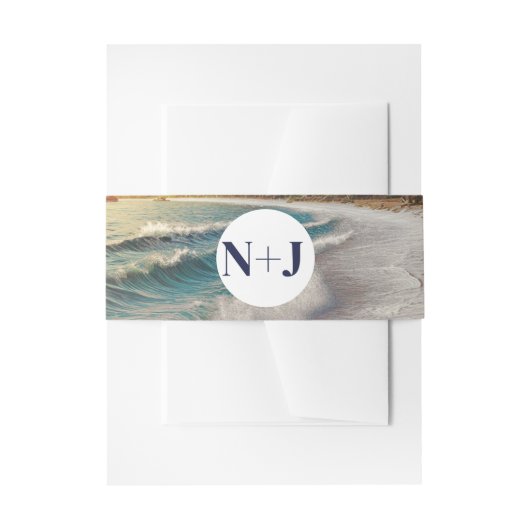 Paradise Beach Sonnenuntergang Rustikale Küstenhoc Einladungsbanderole (Vorderseite Beispiel)