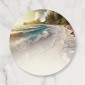 Paradise Beach Sonnenuntergang Rustikale Küstenhoc Geschenkanhänger (Rückseite)