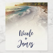 Paradise Beach Sonnenuntergang Rustikale Küstenhoc Weinetikett (Einzelnes Label)