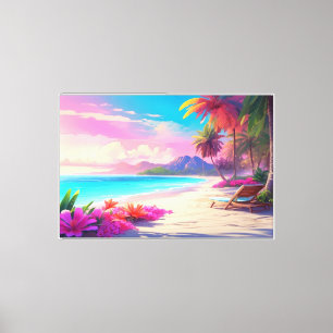 Paradise Beach Stretched Canvas Print Leinwanddruck