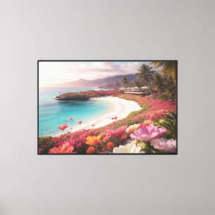 Paradise Beach Stretched Canvas Print Leinwanddruck