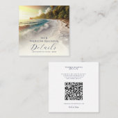 Paradise Beach Sunset Coast Registry QR Code Quadratische Visitenkarte (Vorne/Hinten)