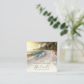 Paradise Beach Sunset Coast Registry QR Code Quadratische Visitenkarte (Stehend Vorderseite)