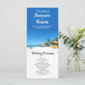 Paradise Beach Sunset Coastal Hochzeitsprogramm (Stehend Vorderseite)