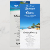 Paradise Beach Sunset Coastal Hochzeitsprogramm (Vorne/Hinten)