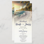Paradise Beach Sunset Coastal Hochzeitsprogramm Programm (Vorne/Hinten)