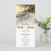 Paradise Beach Sunset Coastal Hochzeitsprogramm Programm (Stehend Vorderseite)