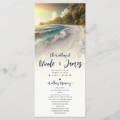 Paradise Beach Sunset Coastal Hochzeitsprogramm Programm (Vorderseite)
