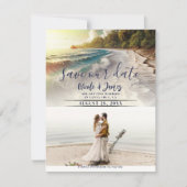 Paradise Beach Sunset Coastal Save the Date Foto Einladung (Vorderseite)