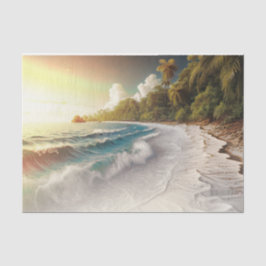 Paradise Beach Sunset Coastal Wedding Seidenpapier