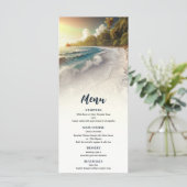 Paradise Beach Sunset Rustic Coastal Wedding Menü Menükarte (Stehend Vorderseite)