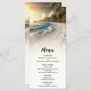 Paradise Beach Sunset Rustic Coastal Wedding Menü Menükarte