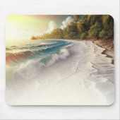 Paradise Beach Sunset Rustikale Küste Mousepad (Vorne)