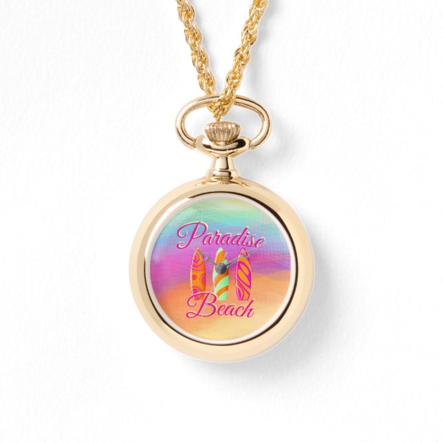 Paradise Beach Surfboards Armbanduhr (Vorderseite)