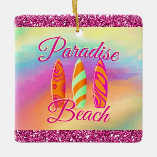 Paradise Beach Surfboards Keramikornament (Vorderseite)