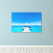 Paradise Beach | Tropisches Resort, Malediven Leinwanddruck (Insitu (Holzboden))