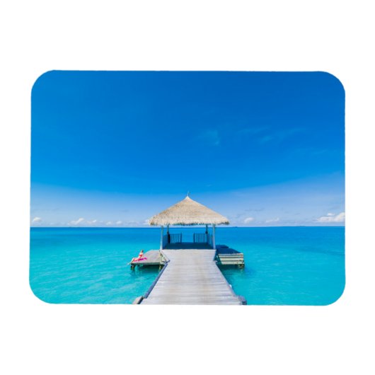 Paradise Beach | Tropisches Resort, Malediven Magnet (Horizontal)