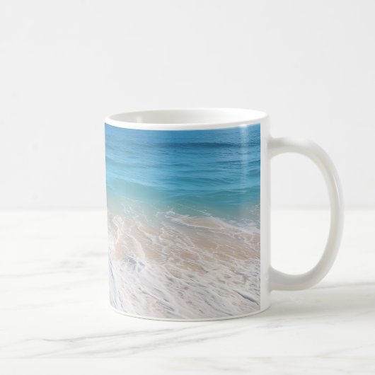 Paradise Beach Wellen Szene Meer Sandinsel Kaffeetasse (Rechts)